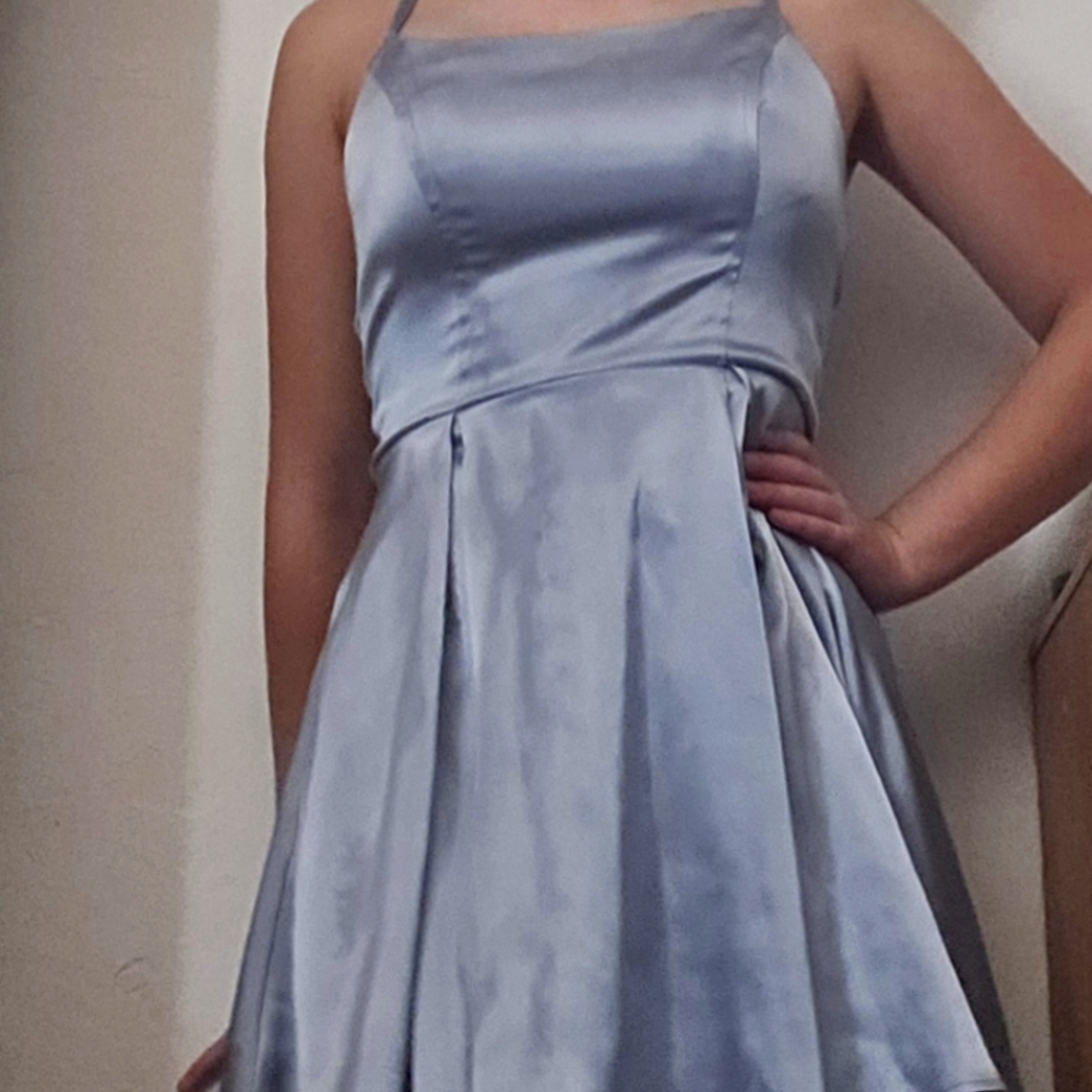 Macys Blue Semiformal Satin Dress